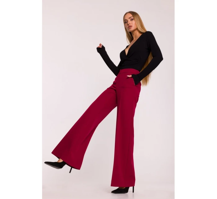 M875 Široké kalhoty - bordó