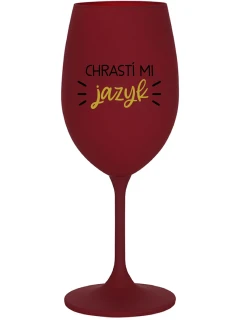 CHRASTÍ MI JAZYK - bordovy pohár na víno 350 ml