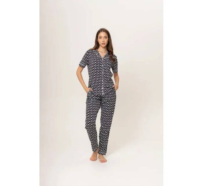 Dámské pyžamo 180/158 černobílé - Karol Dámské pyžamo 180/158 černobílé - Karol