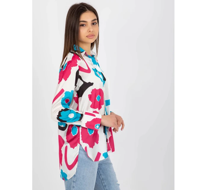 Dámská košile 509016.06 bílo-modro-růžová - FPrice Dámská košile 509016.06 bílo-modro-růžová - FPrice