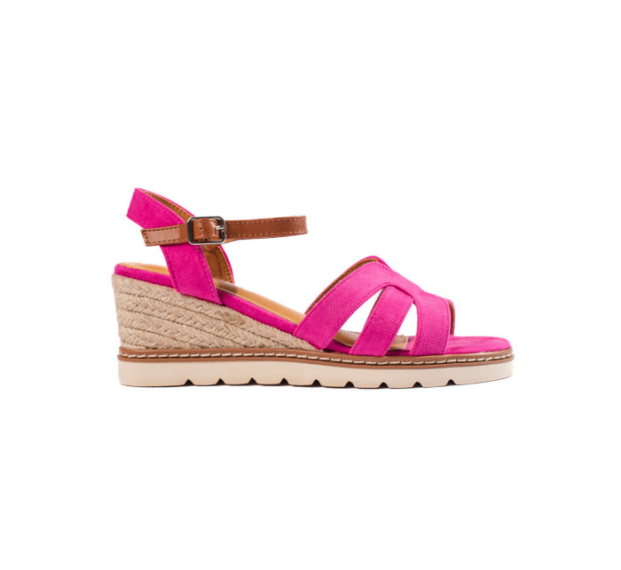 Originální  sandály dámské růžové na klínku