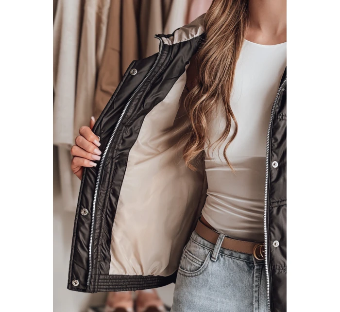 Dámská přechodná prošívaná bunda s kapucí NIVESSO černá FashionStreet TY4859