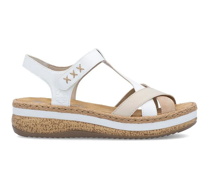 Sandały damskie na białe model 22087123 - Rieker Sandały damskie na białe model 22087123 - Rieker
