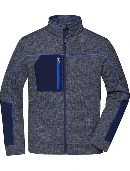Daiber JN 1818 Pánská pletená fleecová bunda 02.1818 navy melange/navy/royal