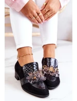 Semišové Boty S Dekorací černým model 21574516 - Boto