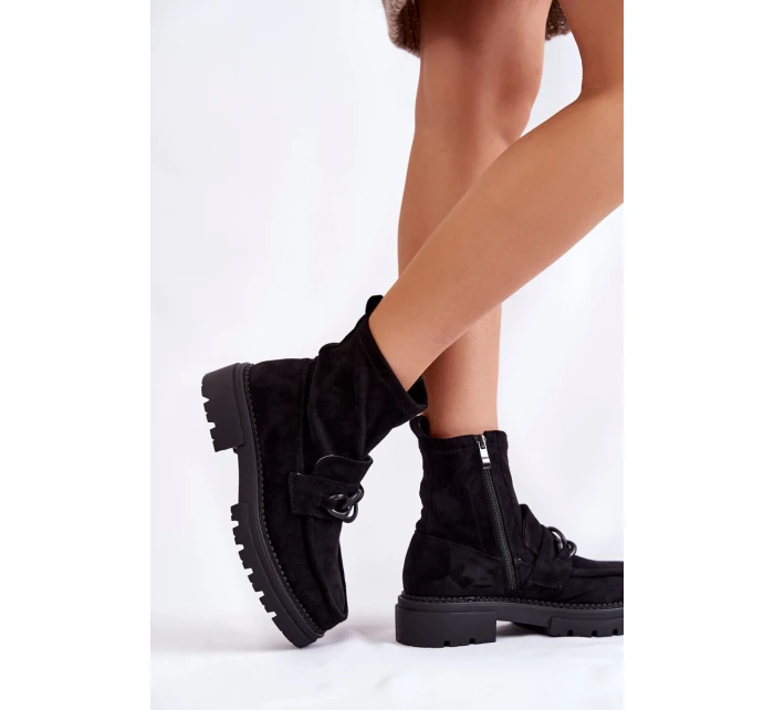 Dámské semišové kozačky  Černe model 21602464 - Boto