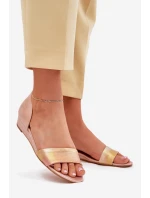 Kožené sandály model 21701914 růžové zlato - Maciejka