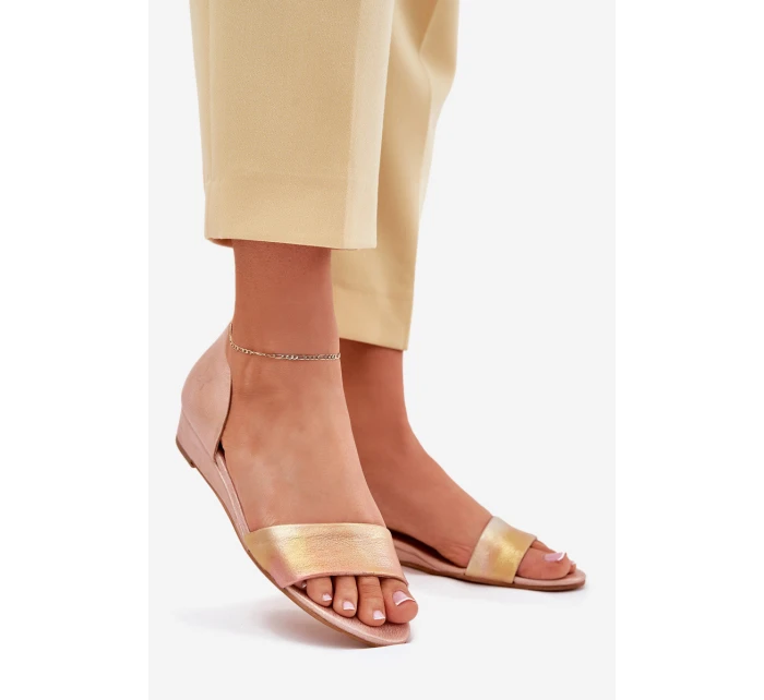 Kožené sandály model 21701914 růžové zlato - Maciejka