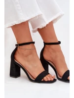 Dámské Sandály Na Podpatku Z Eko Semiše Černé Elirae Dámské Sandály Na Podpatku Z Eko Semiše Černé Elirae
