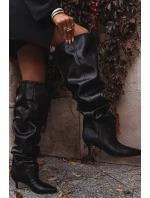 Nazouvací dámské kozačky na jehlovém podpatku černé Ysolienne Nazouvací dámské kozačky na jehlovém podpatku černé Ysolienne