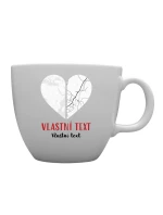 Personalizovaný MEGA XXL keramický hrnek 1000 ml - dvě mapy jako srdce