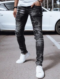 Pánské černé džínové kalhoty FashionStreet UX4328