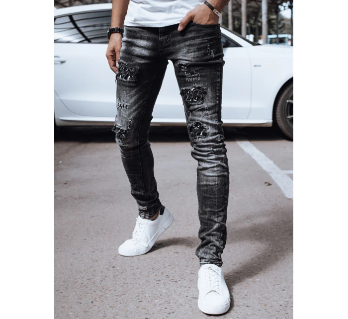 Pánské černé džínové kalhoty FashionStreet UX4328