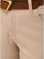 Dámské úzké push up džíny s páskem béžové FashionStreet UY2921