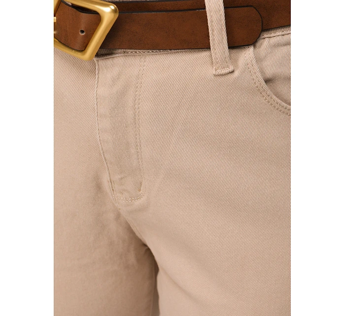 Dámské úzké push up džíny s páskem béžové FashionStreet UY2921