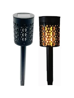 SOLÁRNÍ SVÍTILNA S EFEKTEM OHNĚ 5,5X36CM 6 LED DIOD