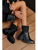 kožené botky s černé model 21632643 - Boto