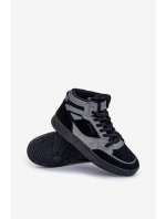 Semišové Pánské Tenisky Big Star OO174303 Hi-Poly System Černo-Šedé