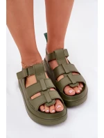 Dámské sandály na platformě zelené model 21696254 - Boto Dámské sandály na platformě zelené model 21696254 - Boto