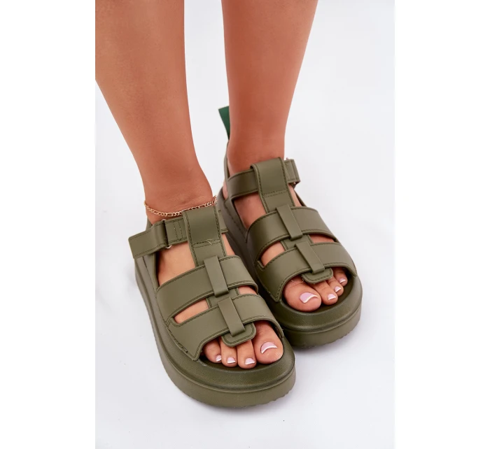 Dámské sandály na platformě zelené model 21696254 - Boto Dámské sandály na platformě zelené model 21696254 - Boto