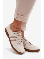 Zazoo N1068 Kožené Nízké Dámské Tenisky Béžové Zazoo N1068 Kožené Nízké Dámské Tenisky Béžové