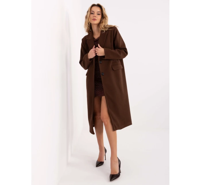 Płaszcz IT PL model 21755231 ciemny brązowy - FPrice Płaszcz IT PL model 21755231 ciemny brązowy - FPrice