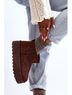 Hnědé semišové boty na platformě Corcoran