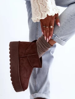 Hnědé semišové boty na platformě Corcoran