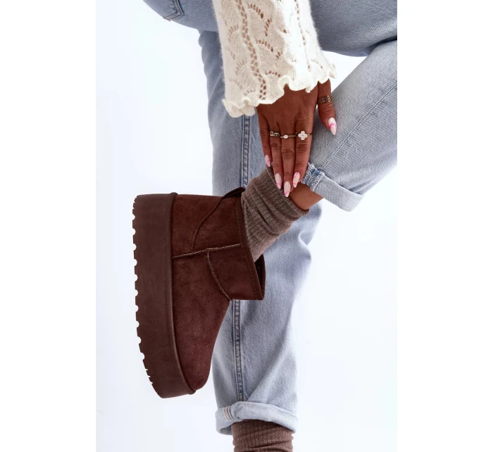 Hnědé semišové boty na platformě Corcoran