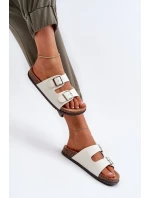 Dámské pantofle s přezkami Bílá Oliena Dámské pantofle s přezkami Bílá Oliena