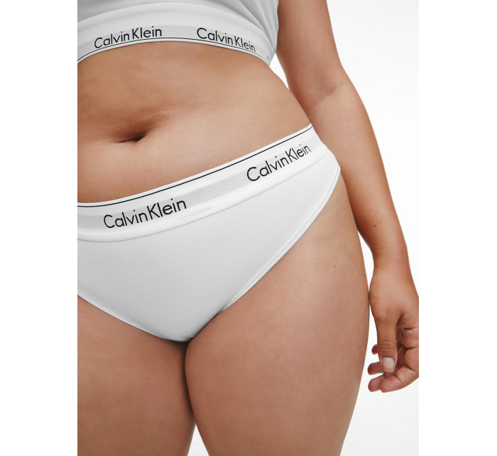 Dámská tanga Plus Size Thong Modern Cotton 000QF5117E100 bílá - Calvin Klein