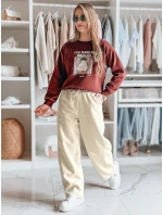 Dámské tepláky se širokými nohavicemi DRESMOOD PREMIUM béžová FashionStreet UY2689