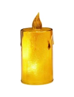 DEKORATIVNÍ SVÍČKA 8 CM JANTAROVÁ TEPLÁ BÍLÁ 1 LED
