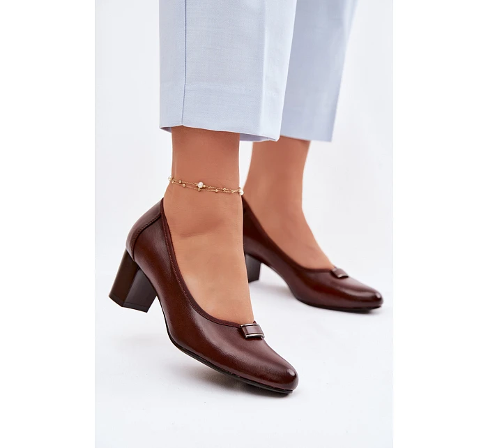 Lodičky na podpatku Vinceza 58622 Hnědé