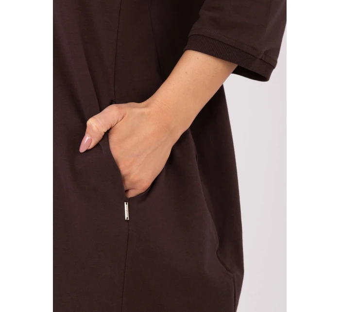 Sukienka RV SK model 21793767 ciemny brązowy - FPrice Sukienka RV SK model 21793767 ciemny brązowy - FPrice