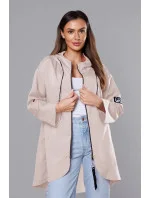 Světle béžový tenký asymetrický dámský přehoz přes oblečení (B8117-46) Světle béžový tenký asymetrický dámský přehoz přes oblečení (B8117-46)