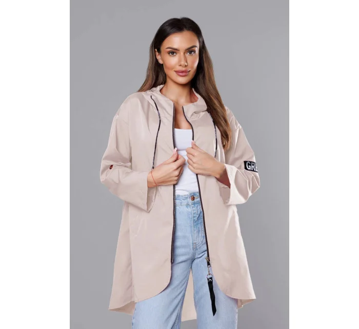 Světle béžový tenký asymetrický dámský přehoz přes oblečení (B8117-46) Světle béžový tenký asymetrický dámský přehoz přes oblečení (B8117-46)