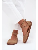 Semišové Baleríny Dámské S Pásky  Béžové model 21706966 - Zazoo