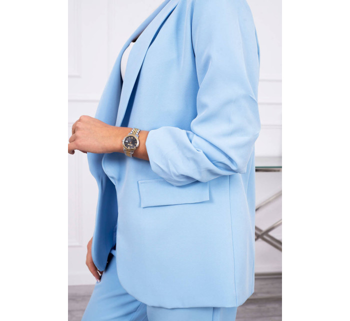 Elegantní set saka a kalhot modré barvy