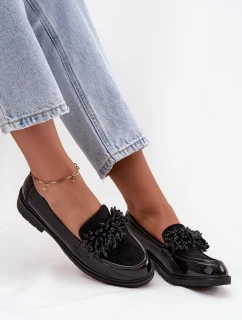 Lakované dámské mokasíny S.Barski – černé