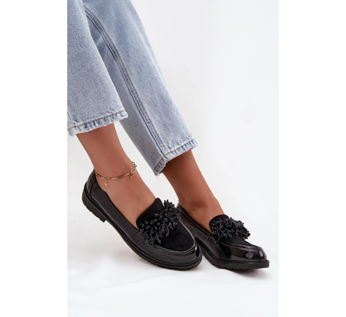 Lakované dámské mokasíny S.Barski – černé