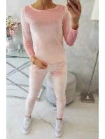 Velurová souprava se model 21753150 na zadní straně pudrově růžová - K-Fashion