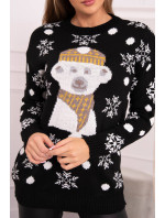 Vánoční svetr s medvídkem černý