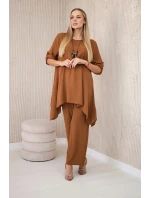 Sada halenky + kalhot s přívěskem tmavý velbloud Sada halenky + kalhot s přívěskem tmavý velbloud