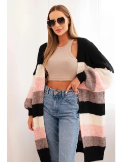 Dámský kardigan s vlnou v  černý model 21264652 - K-Fashion