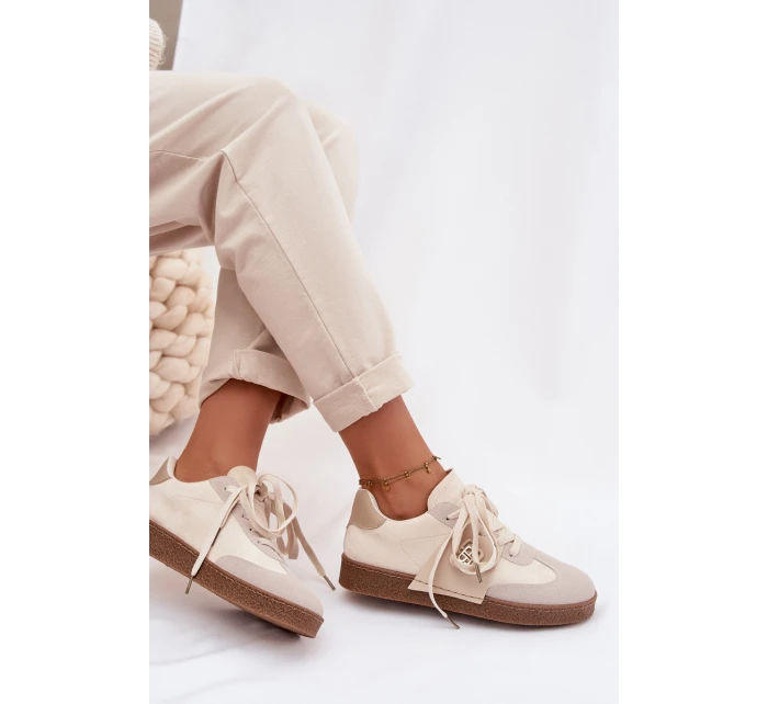 Dámské tenisky s ozdobným detailem Béžové model 21954604 - Boto