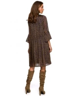 S237 Šifonové šaty se zavazováním u krku - model 1 S237 Šifonové šaty se zavazováním u krku - model 1