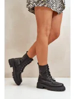 Dámské Workery Kotníkové Boty z Eko Kůže s Odznaky Černé Kristines Dámské Workery Kotníkové Boty z Eko Kůže s Odznaky Černé Kristines