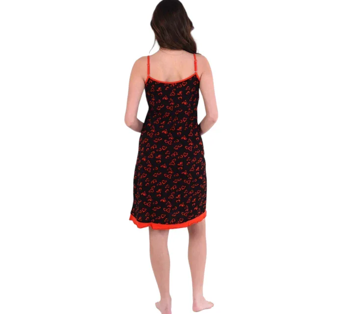 Dámská košilka model 19001976 černá se srdíčky - Karol