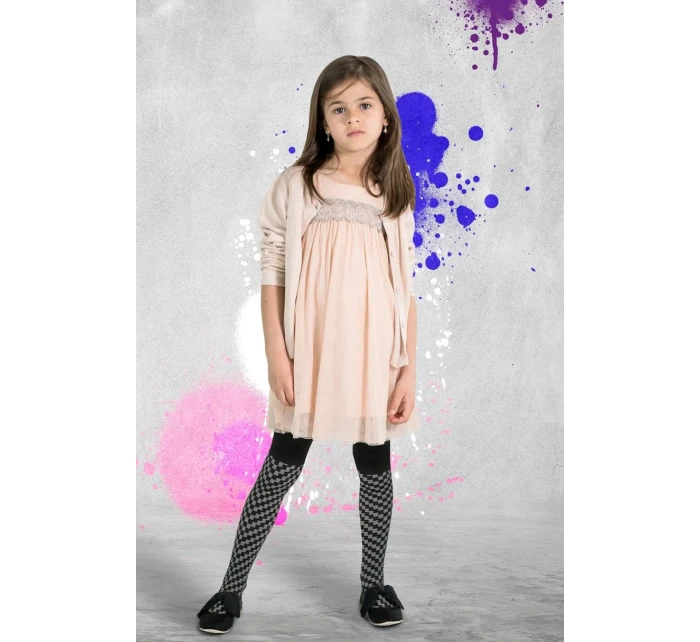 DÍVČÍ VZOROVANÉ PUNČOCHOVÉ KALHOTY OŘÍŠKOVÁ DR2323